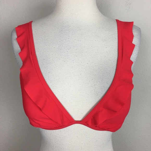 Tory Burch Other - Tory Burch Red Ruffle Bikini Swim Top Medium
